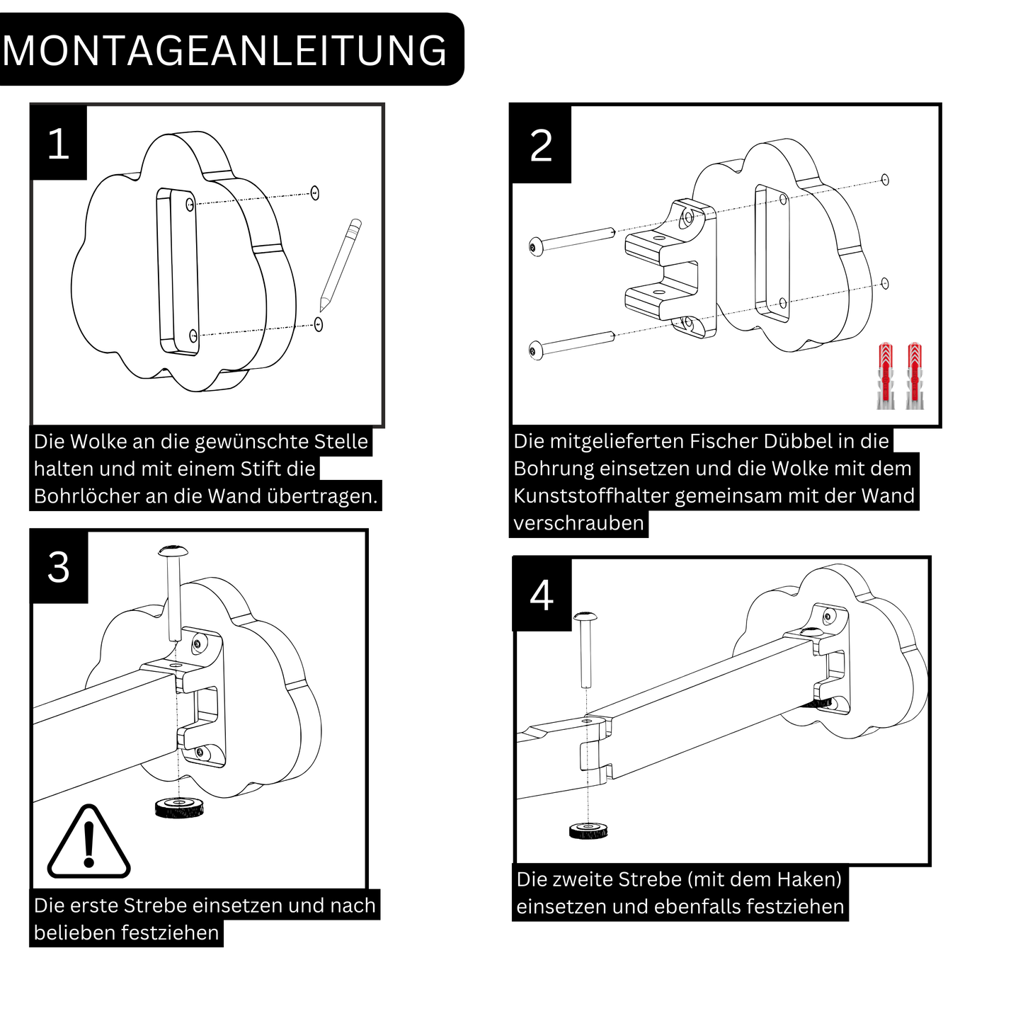 Mobile Halterung für die Wand