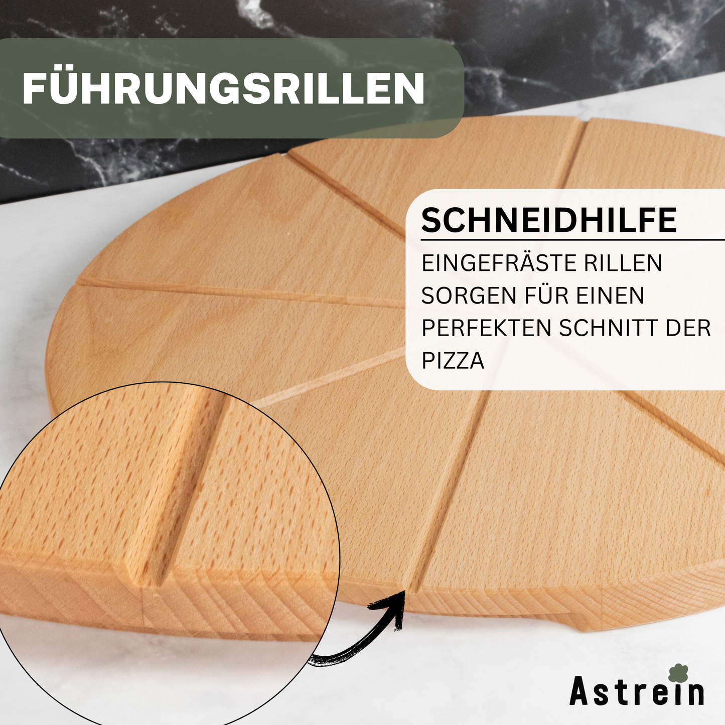 Pizzabrett aus massivem BUCHENHOLZ