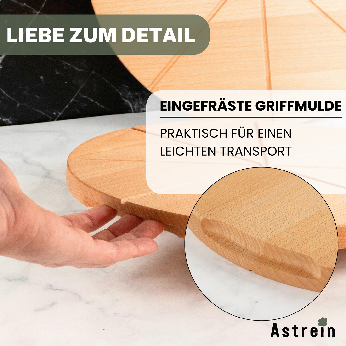 Pizzabrett aus massivem BUCHENHOLZ