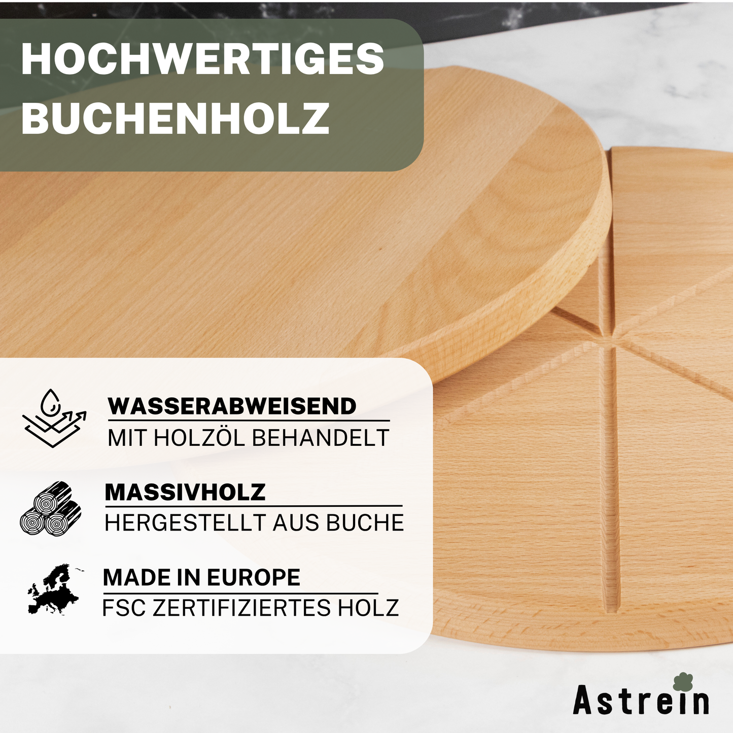 Pizzabrett aus massivem BUCHENHOLZ