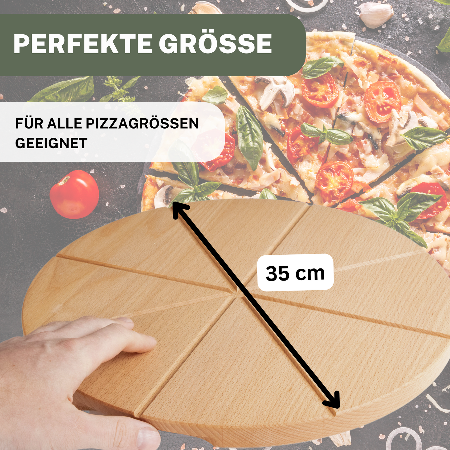 Pizzabrett aus massivem BUCHENHOLZ