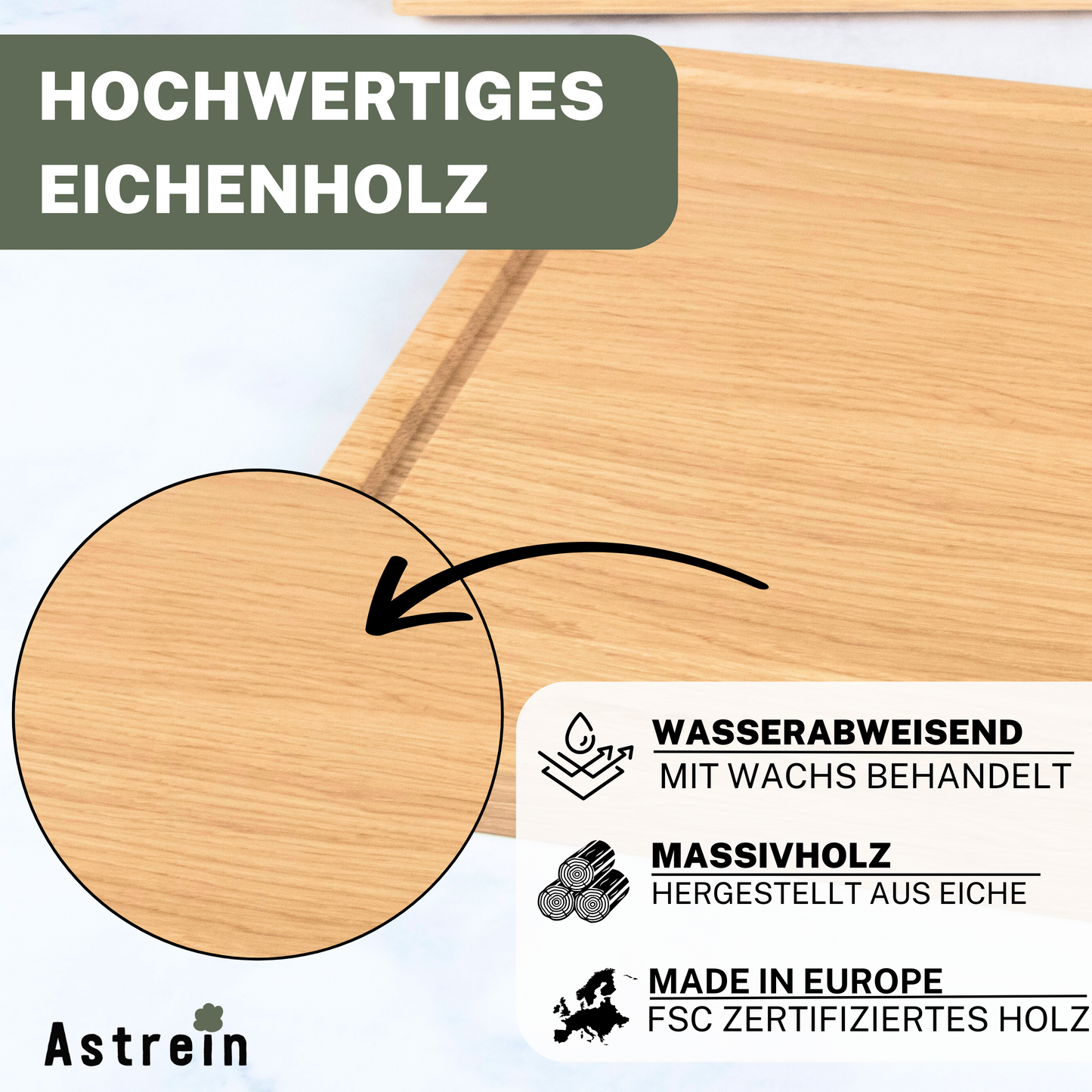 Schneidebrett aus Eichenholz