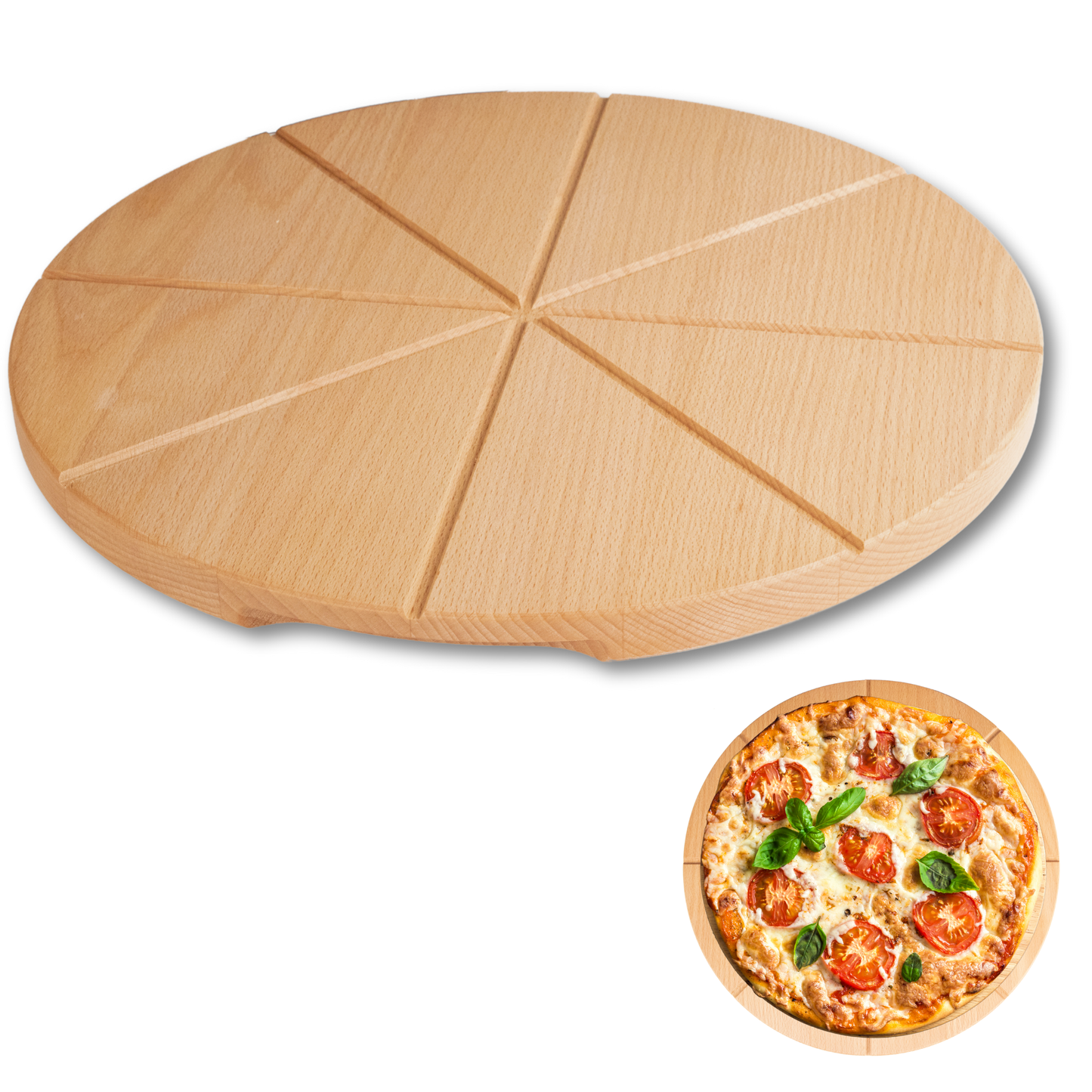 Pizzabrett aus massivem BUCHENHOLZ