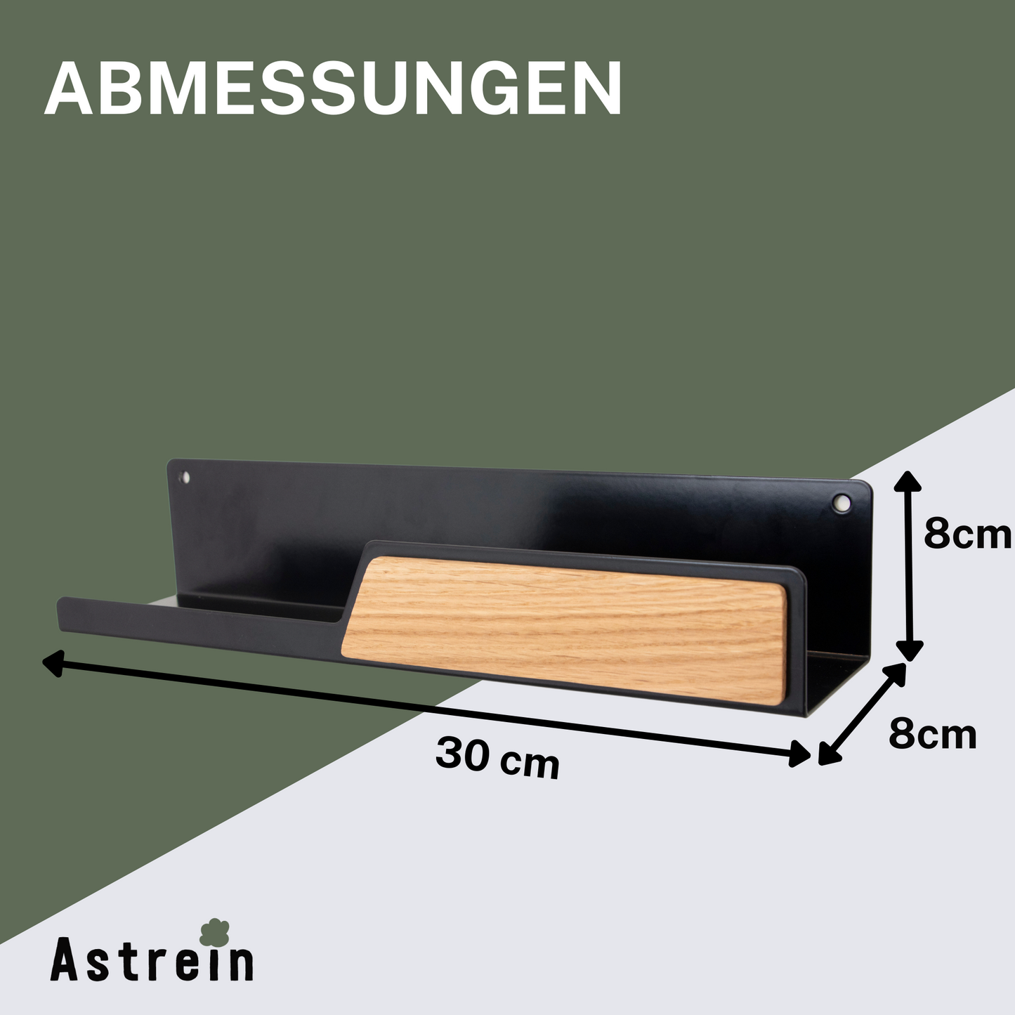 Magnetisches Schlüsselbrett mit Ablage aus Holz