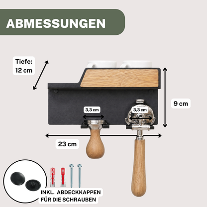 Premium Barista Board Wandmontage  – Siebträger & Tamper Halter für perfekte Kaffee‑Organisation