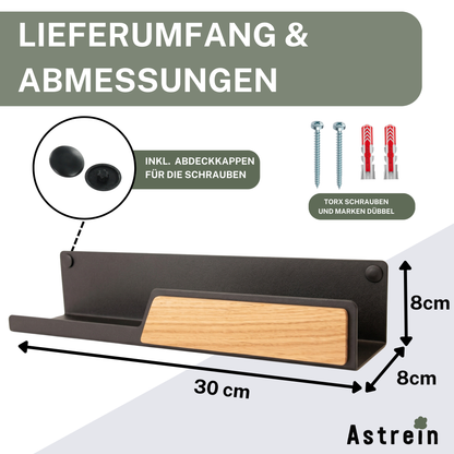 Magnetisches Schlüsselbrett mit Ablage aus Holz