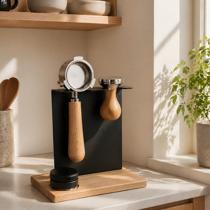 Premium Barista Board stehend  – Siebträger & Tamper Halter für perfekte Kaffee‑Organisation