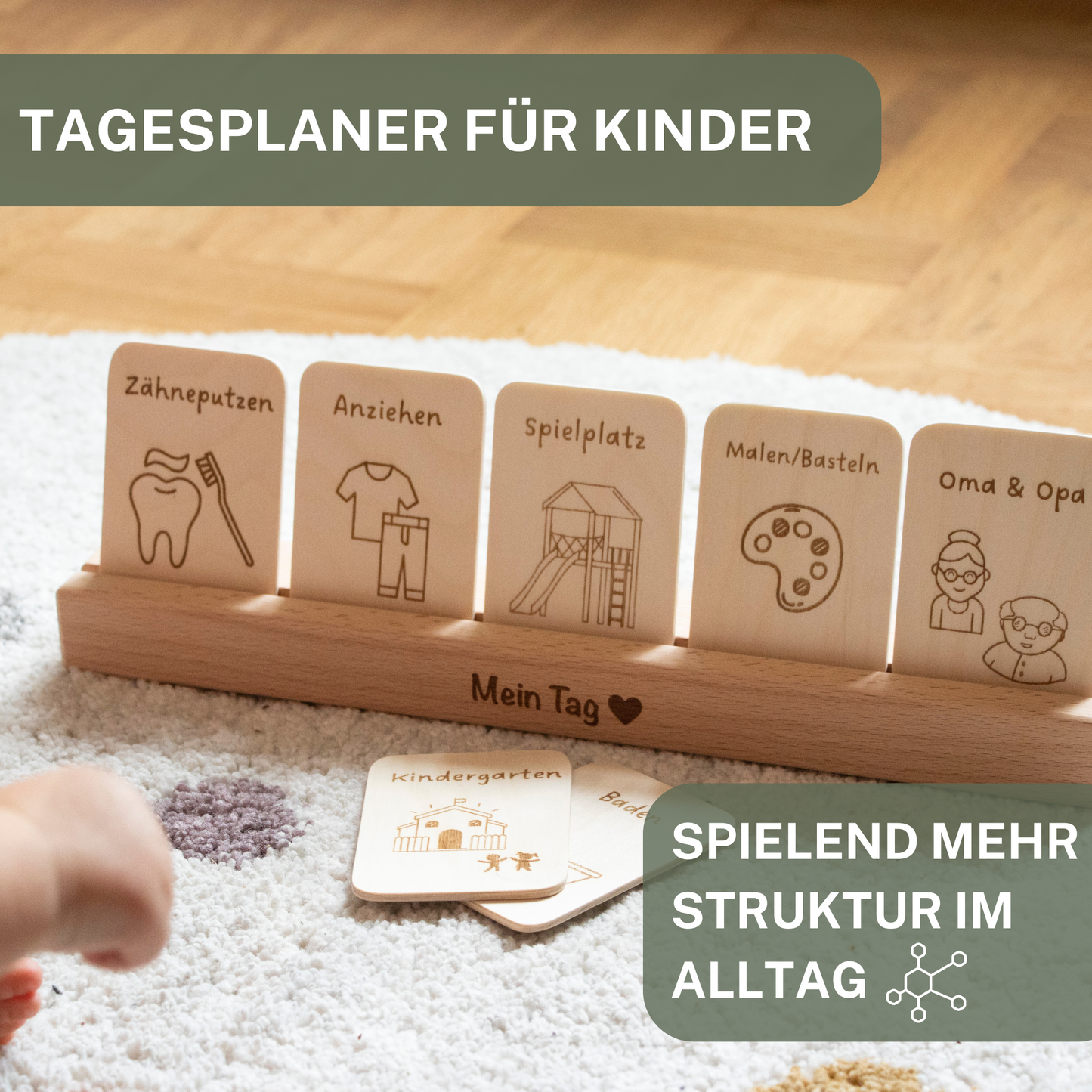 Montessori Tagesplaner für Kinder aus Holz