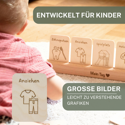 Montessori Tagesplaner für Kinder aus Holz