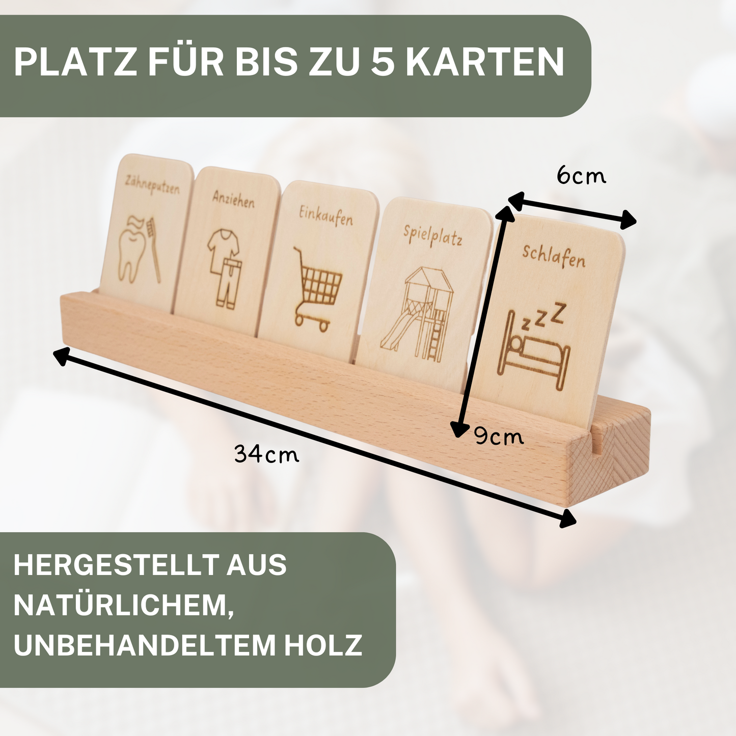 Montessori Tagesplaner für Kinder aus Holz