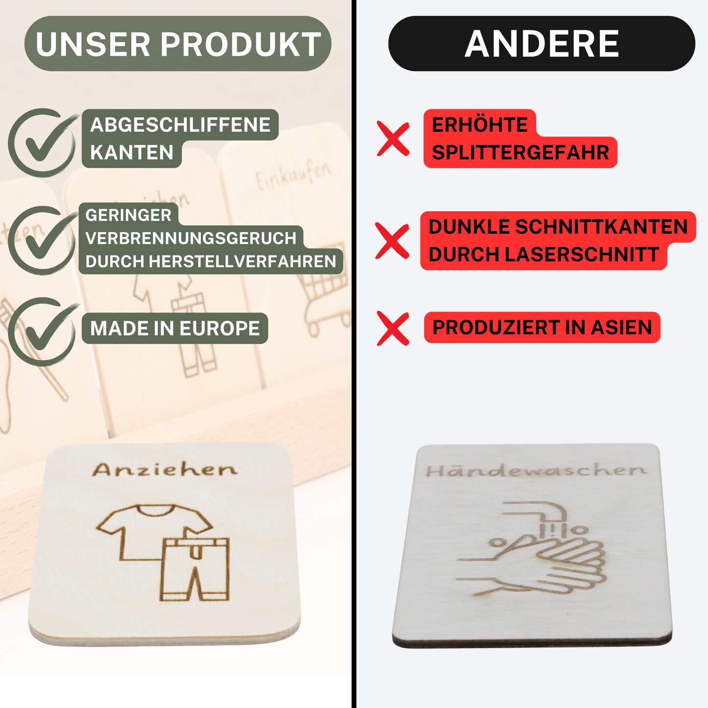 Montessori Tagesplaner für Kinder aus Holz