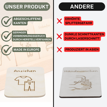 Montessori Tagesplaner für Kinder aus Holz