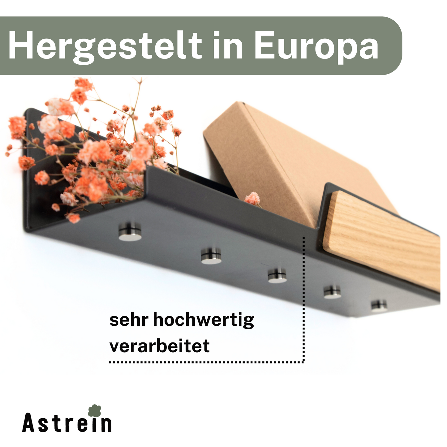 Magnetisches Schlüsselbrett mit Ablage aus Holz