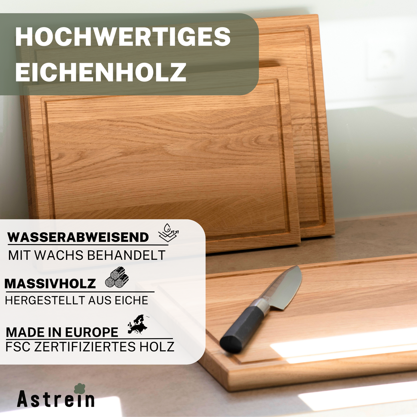 Schneidebrett aus Eichenholz