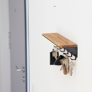 Schlüsselbrett mit 6 Haken aus Holz