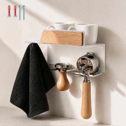 Premium Barista Board Wandmontage  – Siebträger & Tamper Halter für perfekte Kaffee‑Organisation