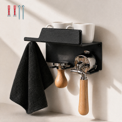 Premium Barista Board Wandmontage  – Siebträger & Tamper Halter für perfekte Kaffee‑Organisation