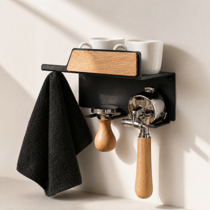 Premium Barista Board Wandmontage  – Siebträger & Tamper Halter für perfekte Kaffee‑Organisation