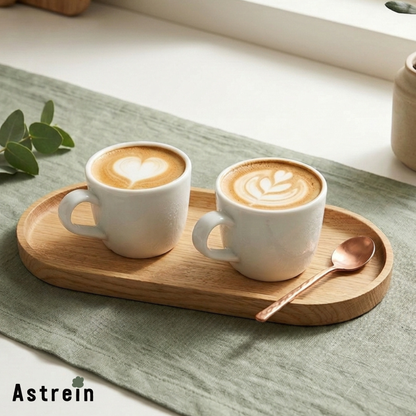 2er Set Barista Tablett aus Eichenholz