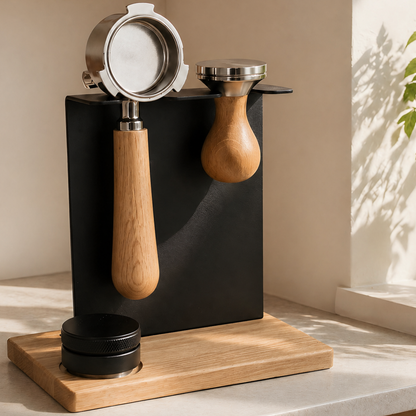 Premium Barista Board stehend  – Siebträger & Tamper Halter für perfekte Kaffee‑Organisation